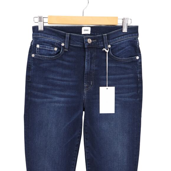 NWT Edwin Bree Mid-Rise Straight Leg Crop Stretch Denim In Night Sky Size 27 - Picture 3 of 6